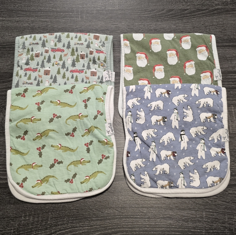 Copper Pearl Christmas & Winter Themed Burp Cloths